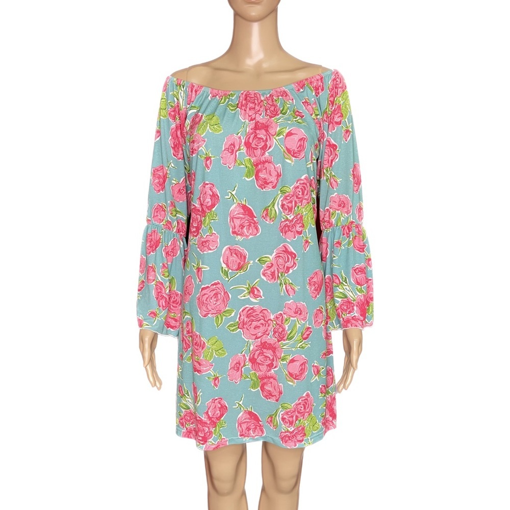 Simply Southern Southern Rose On/Off Shoulder Mini Dress Size Medium